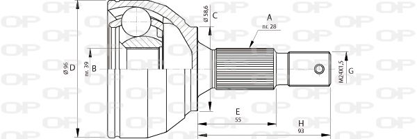 OPEN PARTS Nivelsarja, vetoakseli CVJ5695.10